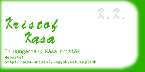 kristof kasa business card