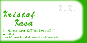 kristof kasa business card